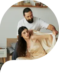 caregiver helping patient change