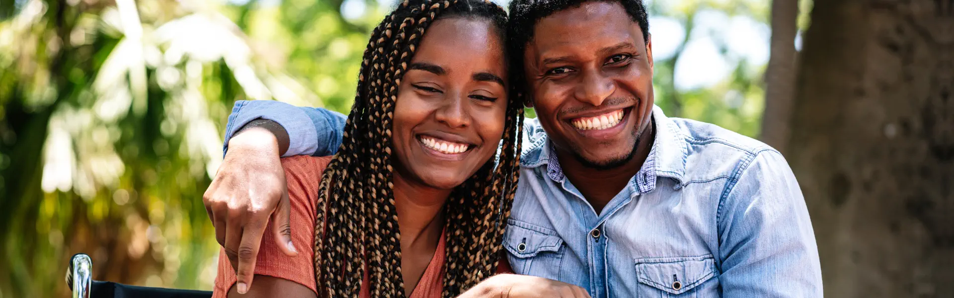 two person smiling together