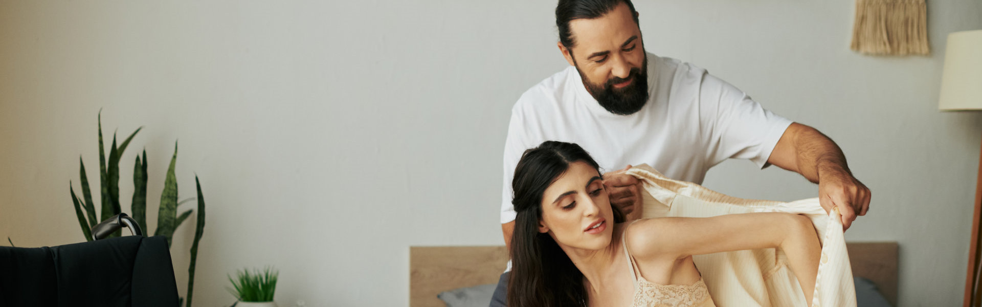 caregiver helping patient change